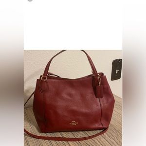 Coach Deep Red crossbody Satchel